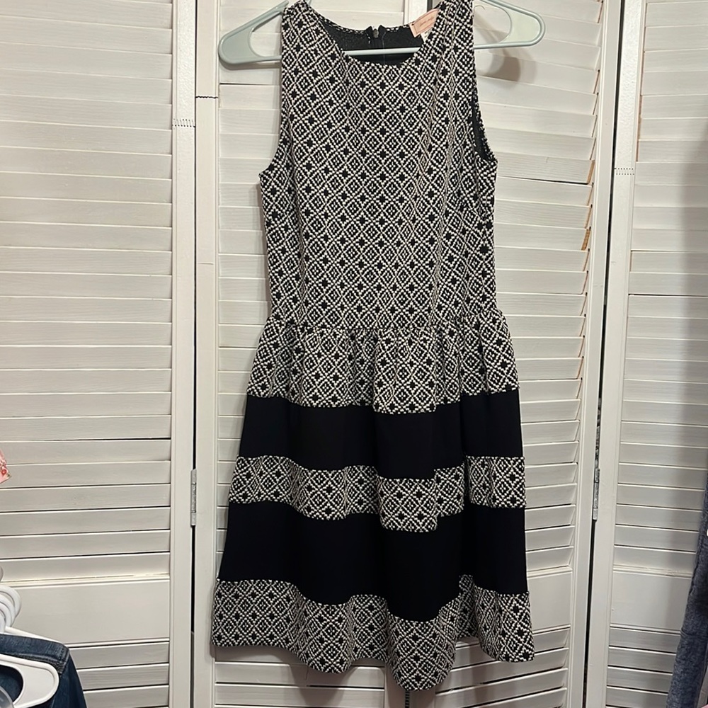 Love…Ady Black and White Striped Women’s Dress, Size Medium